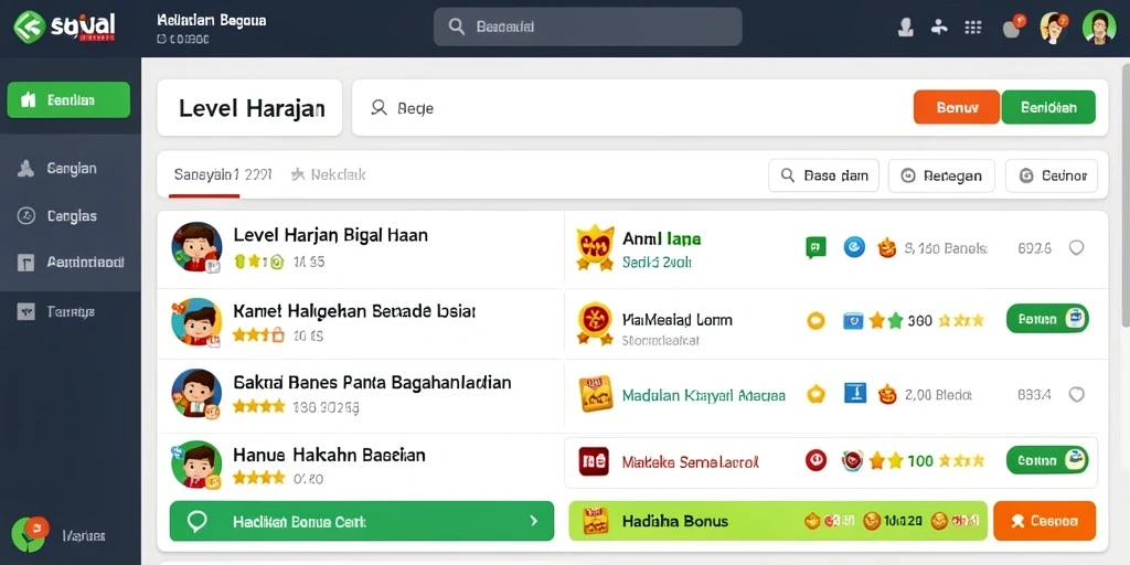Misi harian yang bervariasi dan menantang.