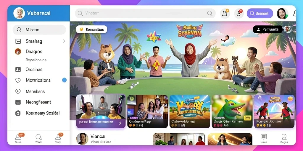 Fitur multiplayer memungkinkan interaksi dengan pemain lain.